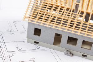 Electrical drawings and diagrams for project and house under construction, building home concept